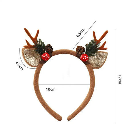 Christmas Hair Hoop Antler Christmas Headwear Hair Band Fashion Red Winter Plush Cute Headband Hair Clip New Hair Accessories