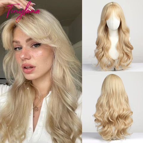 Long Curly Green Wave Synthetic Wigs with Bangs for Women Christmas Grass Green Cosplay Wigs Daily Natural Hair Heat Resistant