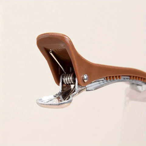 6Pcs Brown Hair Clips Hairdressing Clamps Claws Section Clips Barber Crocodile Hairpin Salon Styling Tools Hair Accessories