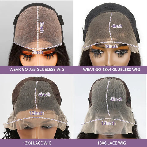 Bob Glueless Curly Human Hair Wig Water Deep Wave Pre cut Lace Wigs Chocolate Brown 7x5 Glueless Wigs 13x4 HD Lace Short Bob Wig