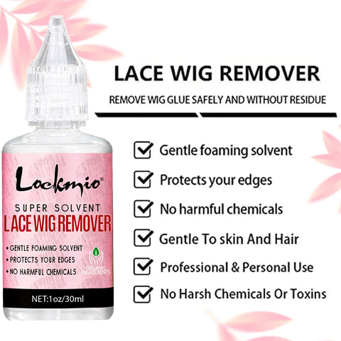 LOCKMIO Melting Spray Waterproof Lace Glue Adhesive Glue Remover & Brush Head Band Wig Installation Kit for Lace Wigs for Women
