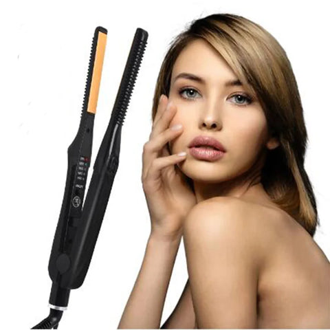 Mini Teddy Wave Hair Straightener Thin Pencil Flat Iron Titanium Professional Salon Hair Curler for Short Hair