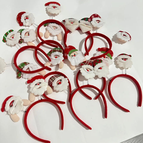 Women's Christmas Headband Santa Snowman Design, Festive Bow Hair Accessory, Xmas Party Gift & Celebration Headwear