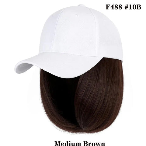 Cap Synthetic Wig Hair Extensions Hair Wigs For Women Short Straight Bob  Adjustable Hip Hop Baseball Cap economic Vertical wigs