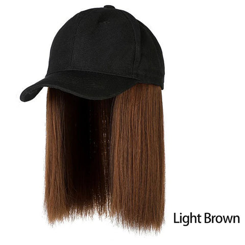 Cap Synthetic Wig Hair Extensions Hair Wigs For Women Short Straight Bob  Adjustable Hip Hop Baseball Cap economic Vertical wigs