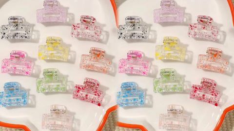Mini Flower Hair Clips Pack for Women - Creaseless Styling Claw Clips for Bangs and Tiny Hair Styling