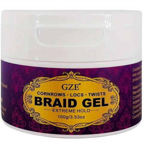 GZE Braid Gel Extra Hold High Shine Braiding Gel & Edge Control Conditioning No Flake Suitable For Twist Locs Braids Edge