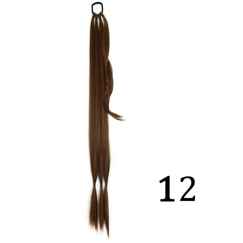 DIY Ponytail Extensions Synthetic Boxing Braids Ponytail Hair Rope For Women High Temperature Fiber Black Brown Ponytail