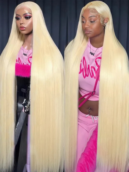 30 40 Inch 250 300 Density 613 Honey Blonde 13x4 Lace Front Human Hair Wigs Bone Straight 13x6 HD Transparent Lace Frontal Wig