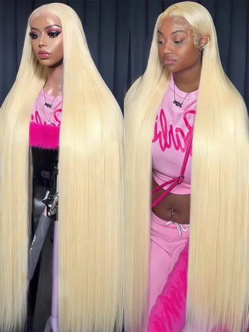 30 40 Inch 250 300 Density 613 Honey Blonde 13x4 Lace Front Human Hair Wigs Bone Straight 13x6 HD Transparent Lace Frontal Wig