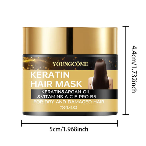 YOUNGCOME Keratin Hair Care Mask Deep Nourishing Moisturizing Repair Dry Frizz Damaged Conditioner Smoothing Long-Lasting Shine
