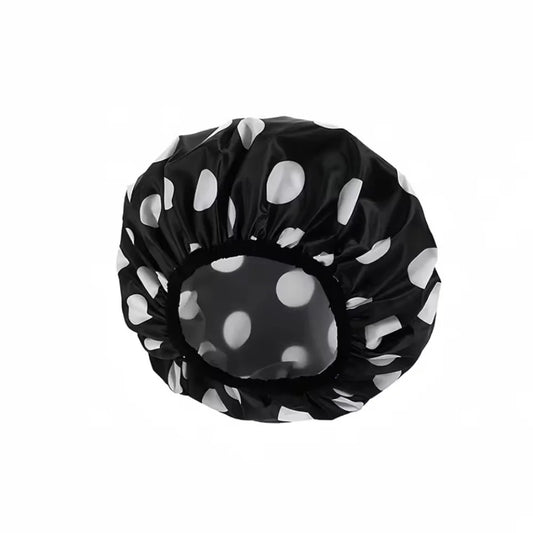 1PC Female Waterproof Shower Cap Double Layer Bath Hair Protector Sleeping Bonnet Efficient Waterproof Hair Cap Satin Bonnet