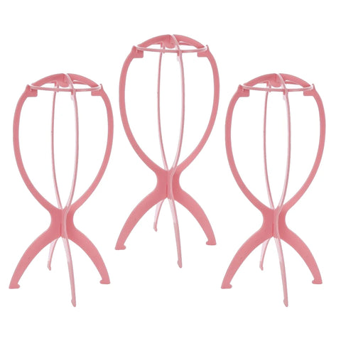 3pcs Stable Wig Stand Collapsible Hairpiece Holder For All Wigs and Hats Display Styling Tool for Haircut Training and Home Use