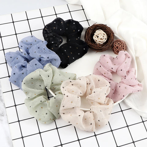 5Pcs/Lot Girl Pink Red Hair Band Accessories Fashion Large Hair Ties Solid Color Elastic Scrunchies For Women Ponytail Hairstyle