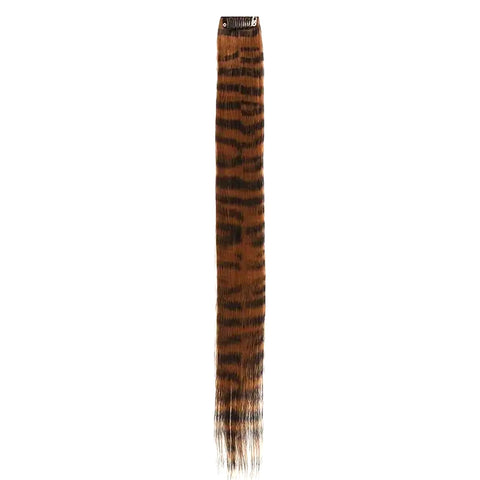 LUPU Synthetic Feather Hair Extension Colorful Fake Hair Clip In One Piece Hairpiece For Women Cosplay Party Y2K Style
