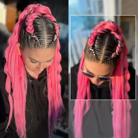 WIGSIN 20Inch Synthetic Pre Stretched Yaki Ez Box Braiding Hair for Women Hair Extension