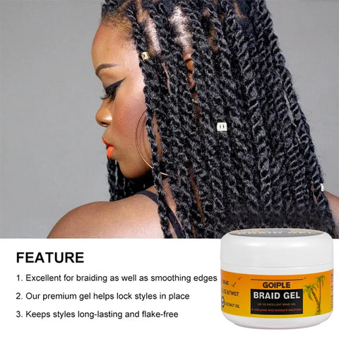 450g Braid Gel 24 Hour Smooth Hold Braiding Pomade Tames Frizz Hair Styling Cream for Cornrow Lock and Twist Edge Control Wax