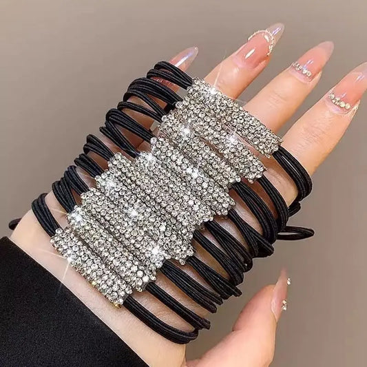 Rhinestone Hair Tie High Elasticity Hair Rope Women'S Hair Accessories Suitable For Ladies Girls