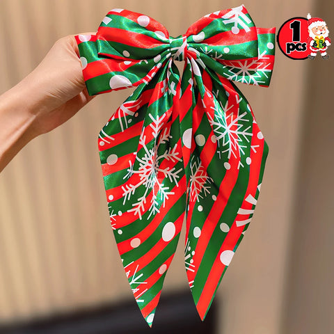 Girls Multicolor Bowknot Hair Clips Christmas Elements Hairpins with Snowflake Santa Claus Reindeer Designs for Holiday Gift