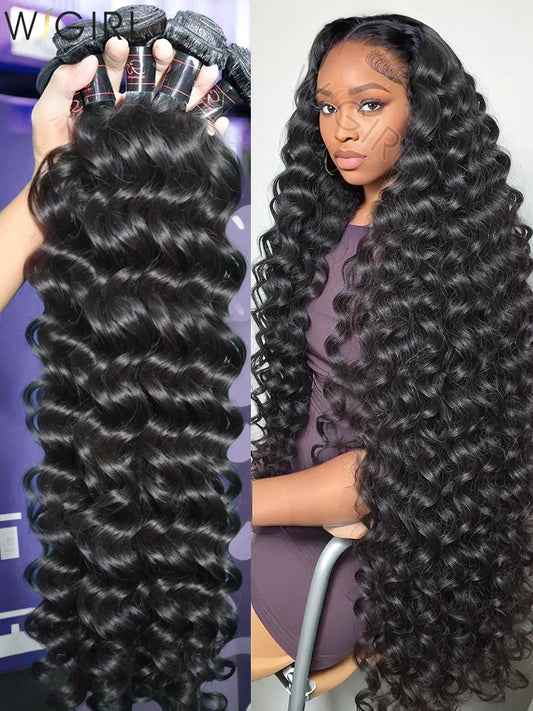 Wigirl Loose Wave Bundles 100% Human Hair Raw Virgin Unprocessed  Extensions 2 3 4 Loose Deep Wave Bundles Double Weft Wholesale