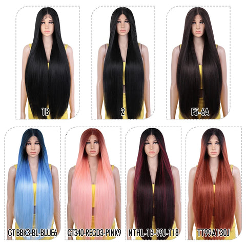Noble Synthetic Lace Front Wigs For Women 36 Inch Kinky Straight Wig Lace Front Wig Ombre Lace Wigs Cosplay Lace Front Wig