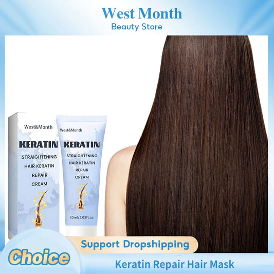 Keratin Repair Hair Mask Smoothing Deep Nourishing Anti Frizz Dry Damaged Splitting Hair Treatment Soft Straightening Hair Mask
