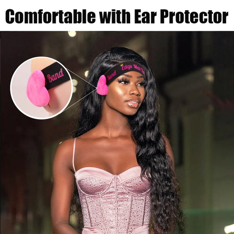 2.5Cm 3Cm 3.5Cm 4Cm Wig Elastic Band With Ear Protector Black Lace Melting Band For Laying Edges Down Adjustable Band 1Pcs 3Pcs