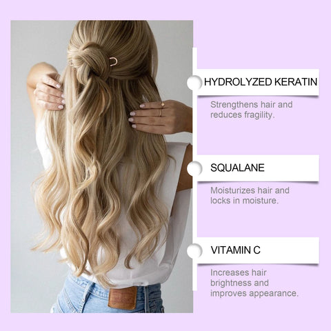 Purple Keratin Hair Mask for Repair Damaged Frizzy Hair Soft Shiny Smooth Nourishing Moisturizing Treatment Deep Hair Care Mask