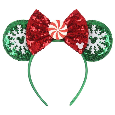 2024 New Christmas Mickey Minnie Mouse Headband Women Disney Ear Hairband Kids Xmas Party Hair Accessories Hot Festival Cosplay