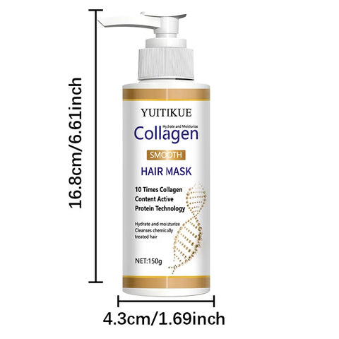 YUITIKUE Collagen Hair Mask - Deeply repairs damaged hair, 72-hour fragrance, oil-free moisture, controls frizz.