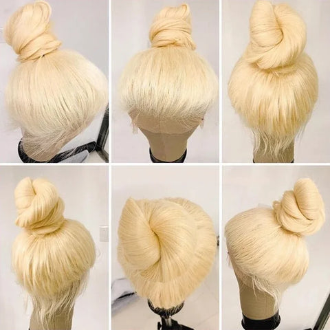 Blonde 360 Lace Frontal Wigs Human Hair 200% Density 613 Stright Lace Front Wig Human Hair Pre Plucked 360 Full Lace Wigs 38inch