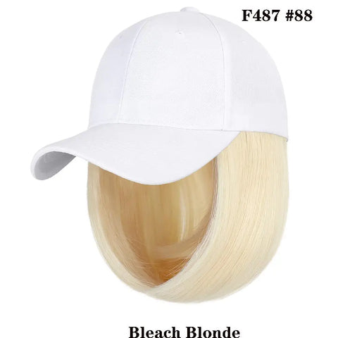 Cap Synthetic Wig Hair Extensions Hair Wigs For Women Short Straight Bob  Adjustable Hip Hop Baseball Cap economic Vertical wigs