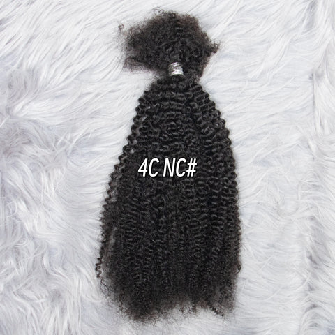 4A 4B 4C Afro Kinky Curly Virgin Human Hair 16Inch Brazilian Human Hair Extensions Weave Bundles No Weft Weaving for Black Women