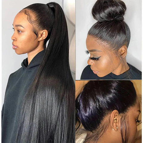 60 Day No Reason Return High Quality 12A Bone Straight 13x4 13x6 360 Transparent Lace Front Human Hair Wigs PrePlucked Baby Hair