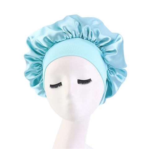 Women Men Unisex Satin Sleeping Hat Night Hair Care Bonnet Skullies Beanies Cap