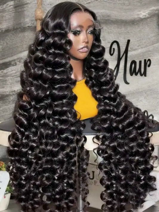 13x6 HD Lace Loose Deep Wave Frontal Wigs 250% Transparent 30 40 Inch 13x4 Deep Water Wave Curly Lace Front Human Hair Wigs