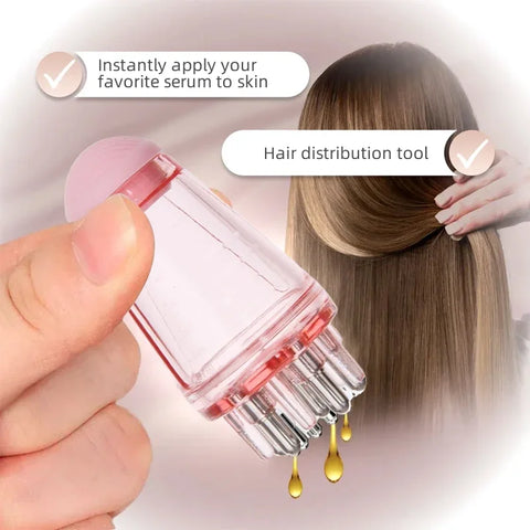 1/2pcs Hair Dye Tool Set Pink 6.09oz Hair Oil Applicator Bottle and1ml Dil Hair Growth Solid Hair Comb Salon Hairdressing Tools