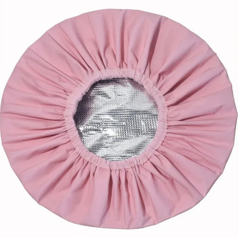 Adjustable Double Layer Satin Bonnet Nightcap Doubleside Women Round Shower Caps Night Sleep Polyester Hat Solid Black Lining
