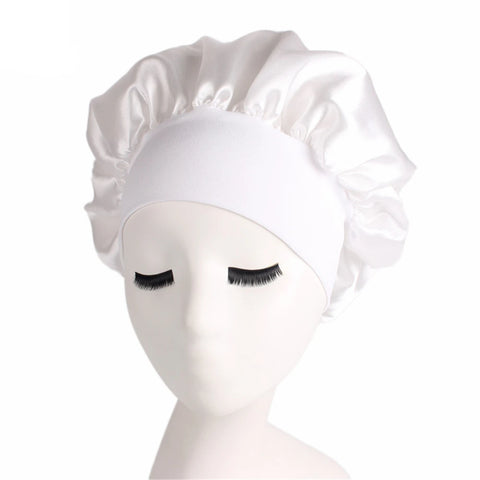 Women Men Unisex Satin Sleeping Hat Night Hair Care Bonnet Skullies Beanies Cap