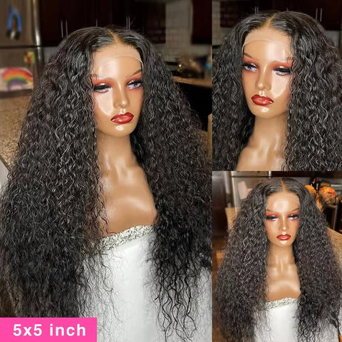 Lafino 40 Inch Deep Wave Frontal Wig 13x6 Hd Lace 13x4 Lace Front Wigs Curly Human Hair Wig Water Wave Black Wig Brazilian Hair