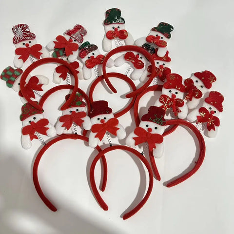 Women's Christmas Headband Santa Snowman Design, Festive Bow Hair Accessory, Xmas Party Gift & Celebration Headwear
