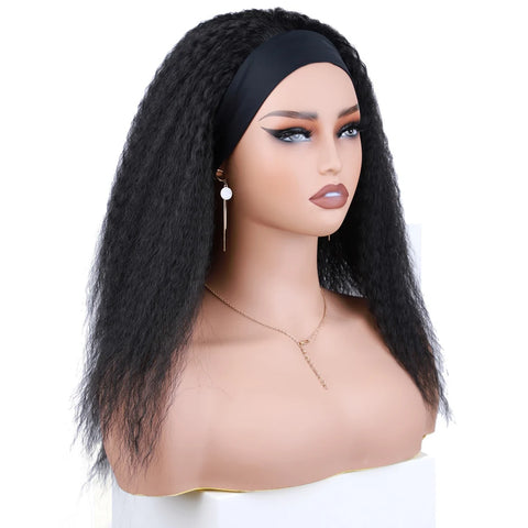Short Kinky Straight Synthetic Wig High Puff Synthetic Hair Wig Afro Style Wig for Women Short Puffy Yaki Straight Synthetic Wig