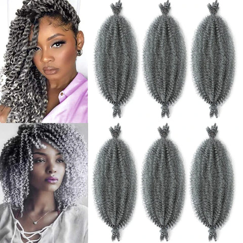 1/3/6 Packs Pre-Separated Springy Afro Twist Hair 12 Inch Synthetic Marley Twist Braiding Hair for Black Women