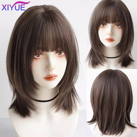 XIYUE Synthetic Long Straight Lolita Wig with Bang Red Ombre Black Cosplay Party Halloween Christmas Wavy Curly Harajuku Wig