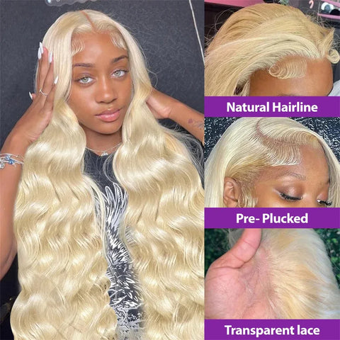 Blonde 613 Hd Lace Frontal Wig 13x6 Human Hair Wig Body Wave 13x4 Transparent Lace Front Wig Pre Plucked For Women 200 Density