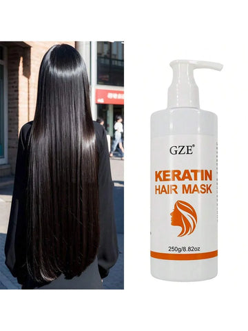 GZE Keratin Hair Mask Split Ends Reduction Frizz Control Hydration Moisturizing Heat Protection Anti-Breakage Anti-Frizz