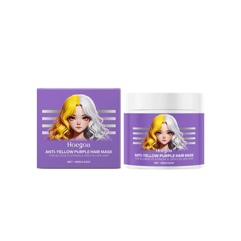 Purple Hair Mask Anti Yellow Deep Nourishing Shiny Hair Repair Dry Frizzy Damaged Maltreated Hair Care Conditioner 100g