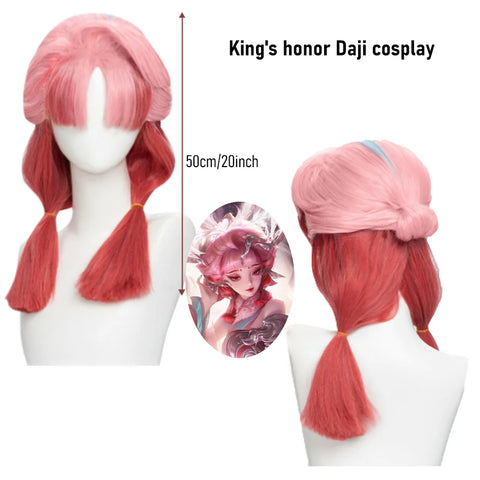 Synthetic wig Lolita cosplay double ponytail long straight hair anime game cosplay hair extensions Halloween Christmas dress up