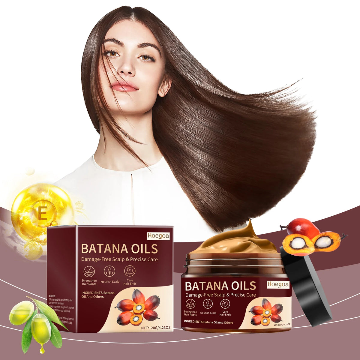 Batana Hair Nourishing Mask Deep Smoothing Repair Roots Reduce Damaged Strengthening Moisturizing Loss Treatment Hair Growth Oil