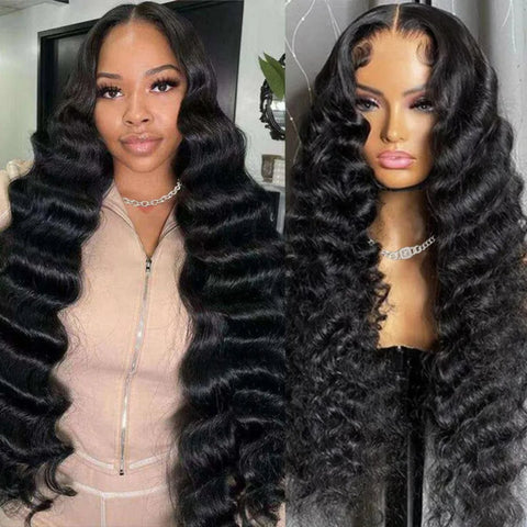 Loose Waves Wig Human Hair Curly Body Wave Human Hair Wigs 13x6 Hd Lace Frontal Wig 250 Density Brazilian With Bleached Knots